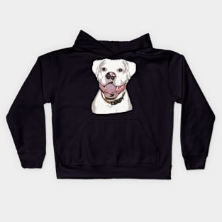 White Boxer Dog Kids Hoodie